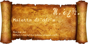 Maletta Ádám névjegykártya